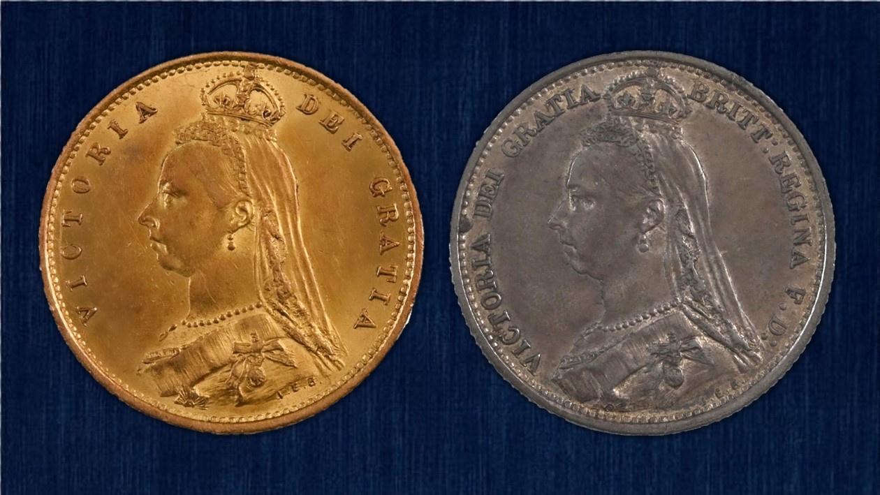 1887 Sixpences were often gilded to look like Half Sovereigns.