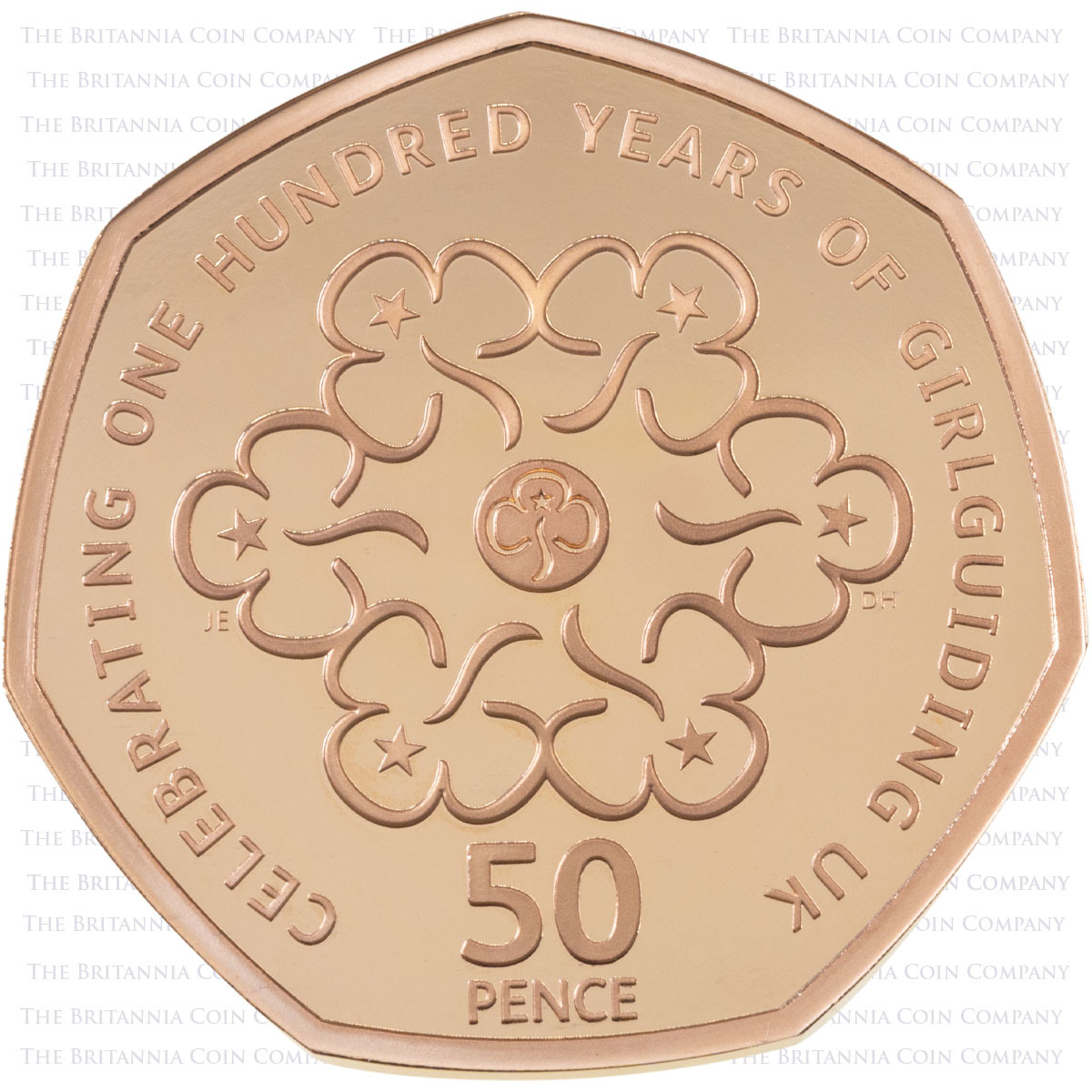 UK195CGP 2019 British Culture Fifty Pence Gold Proof 5 Coin Set Guides Reverse