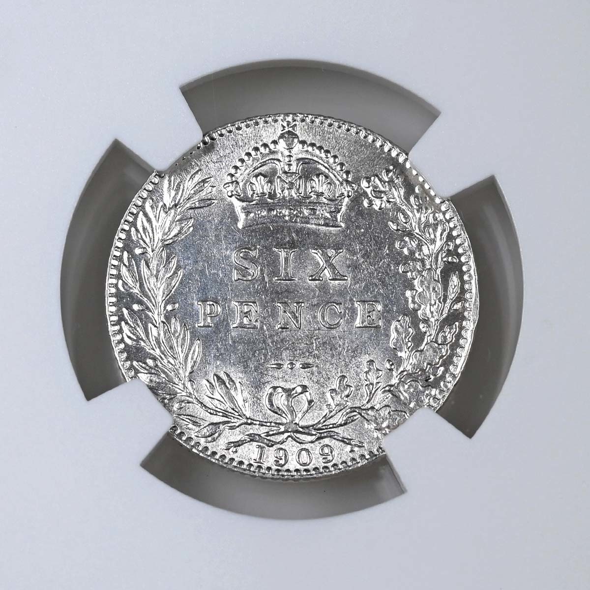 1909 Edward VII Silver Sixpence 1+A MS 61 Reverse
