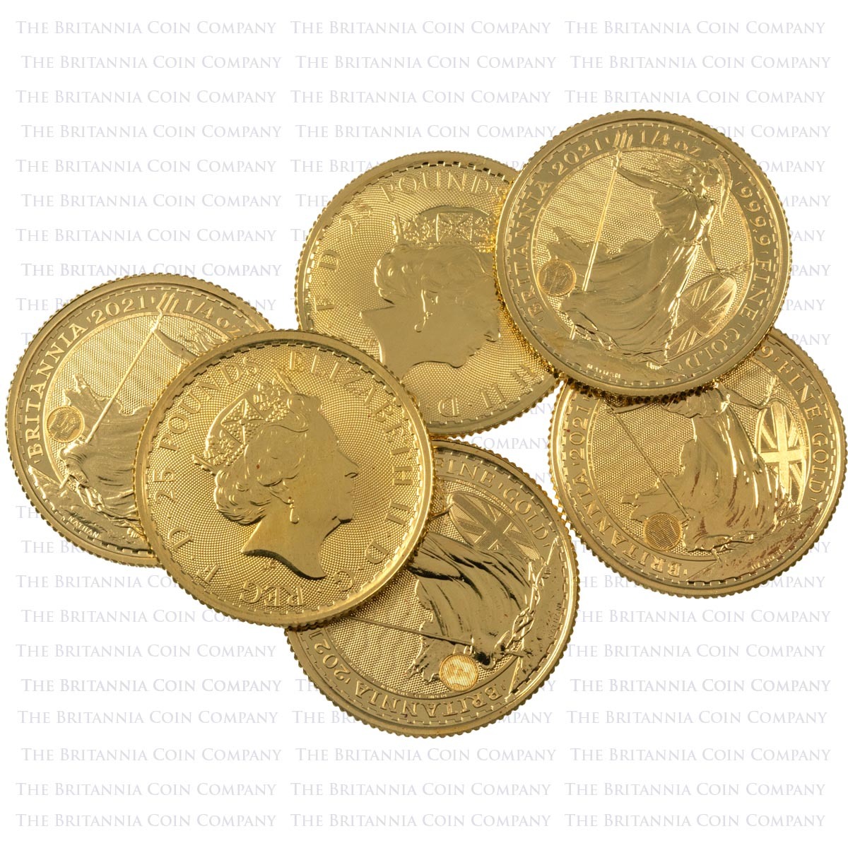 Quarter Ounce 24 Carat Gold Mixed-Date Britannia Bullion Coins (Best Value) PIle