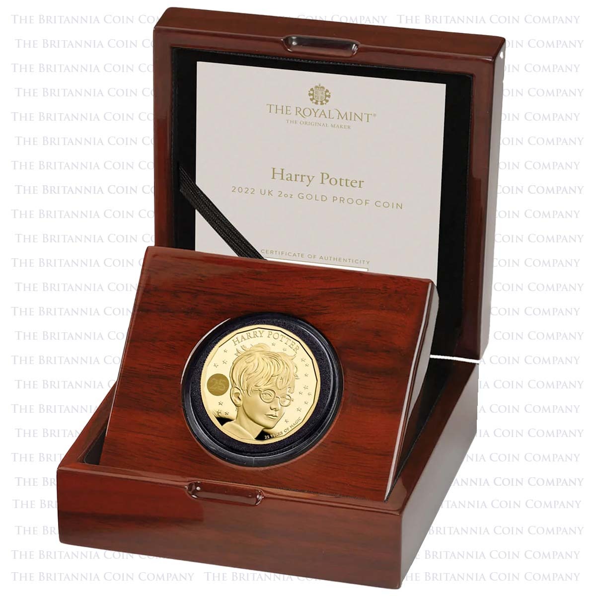 UK22HPG2 2022 Harry Potter 25 Years Of Magic 2oz Gold Proof Boxed