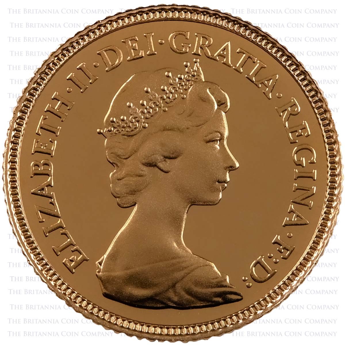 1980 Elizabeth II Gold Proof Half Sovereign Obverse