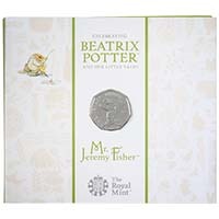 UK17JFBU 2017 Beatrix Potter Jeremy Fisher 50p Brilliant Uncirculated Coin In Folder Thumbnail