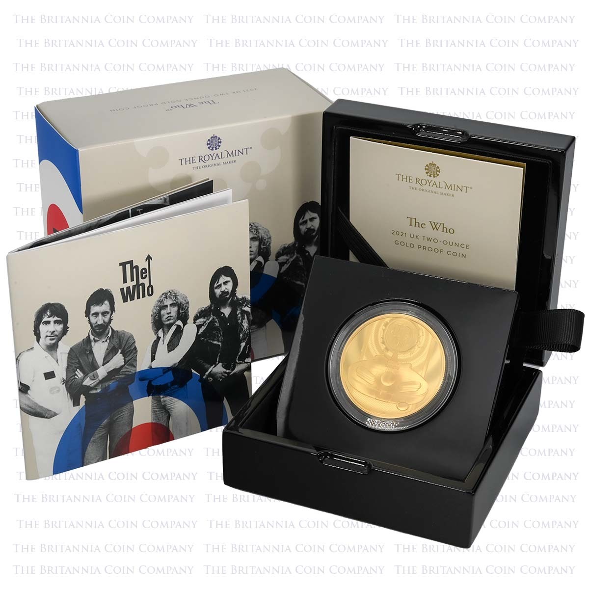 Uk21TW2G 2021 Music Legends The Who Two Ounce Gold Proof Coin Boxed