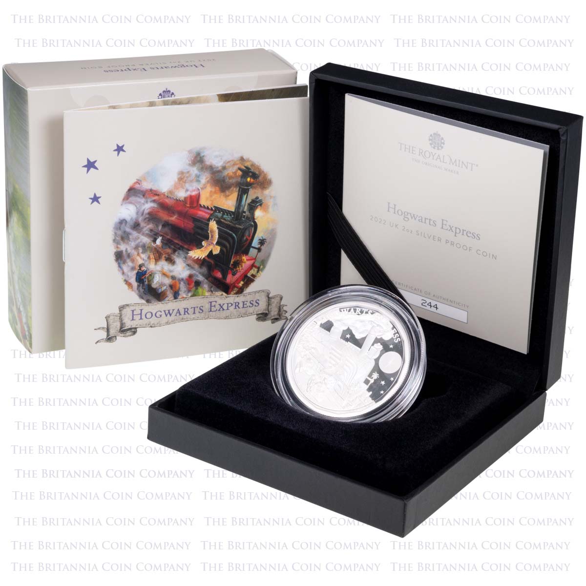 UK22HES2 2022 Harry Potter Hogwarts Express Two Ounce Silver Proof Coin Boxed