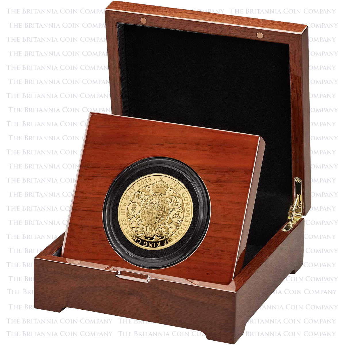 UK23KCG5 2023 King Charles III Coronation Five Ounce Gold Proof Coin Boxed