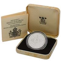1980 Queen Mother 80th Birthday 25p Crown Silver Proof Thumbnail
