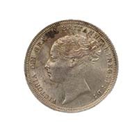 1886 Victoria Sixpence A5 Young Head Dot in DEI Thumbnail