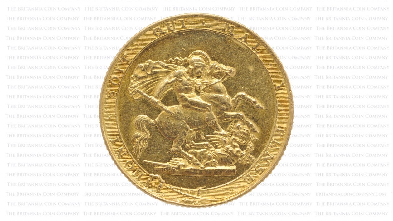 1817 George III Gold Sovereign, the first circulating coin to feature Pistrucci's much-admired George and the Dragon design.
