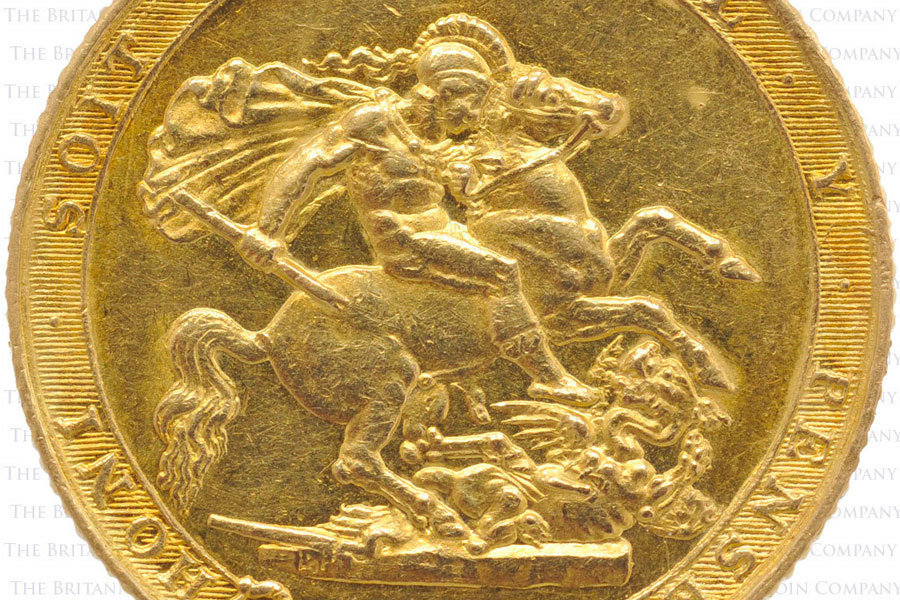 1817 George III Gold Sovereign with Pistrucci’s much-admired George and the Dragon.
