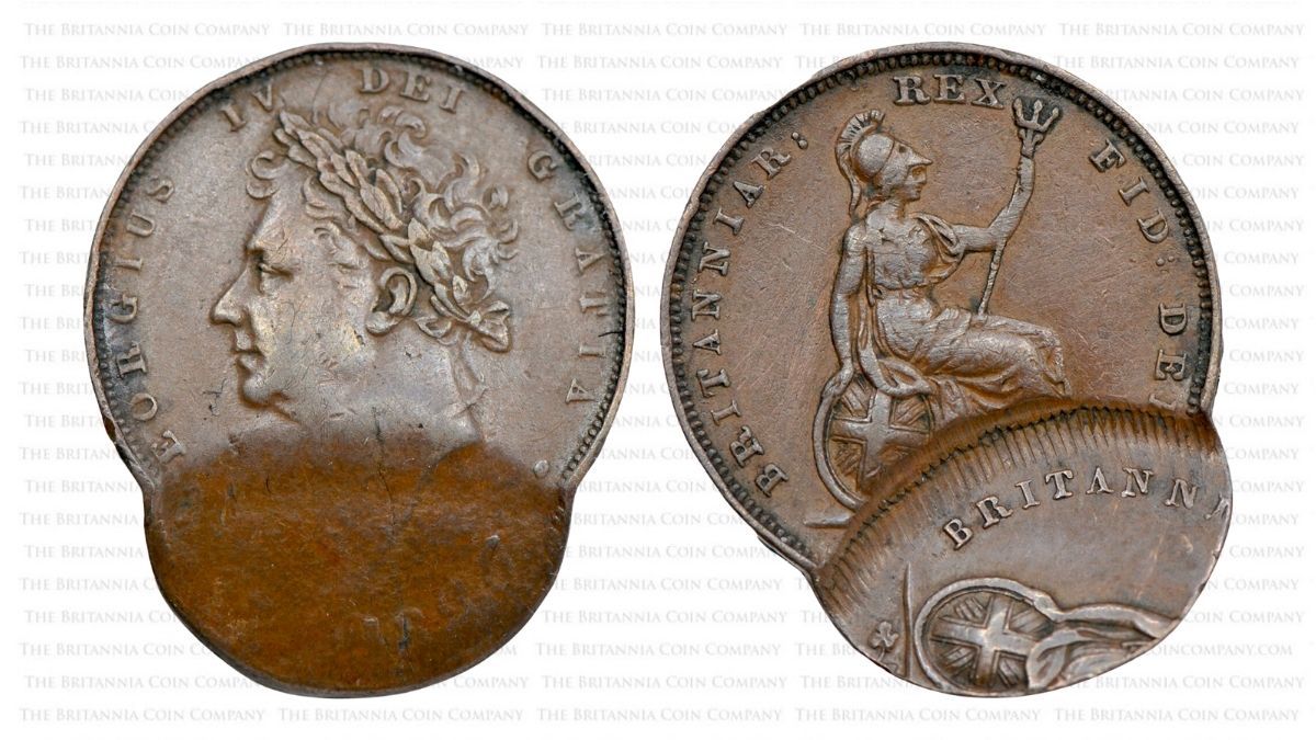 This 1826 copper Farthing shows a spectacular off-centre second strike: an error that can be valuable to coin collectors.