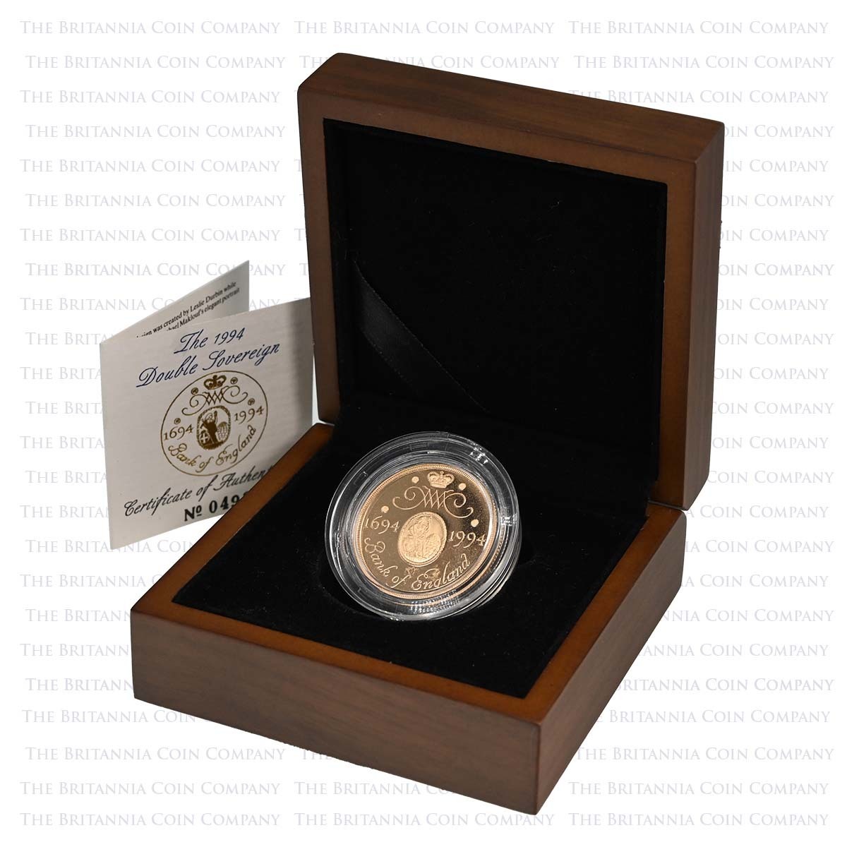 *An interesting outlier: The Royal Mint issued a gold Two Pound coin in 1994 to mark the 300th anniversary of the Bank of England. Spink lists this coin with other Two Pounds but the leaflet included in the box calls this a Double Sovereign. Photos show a
