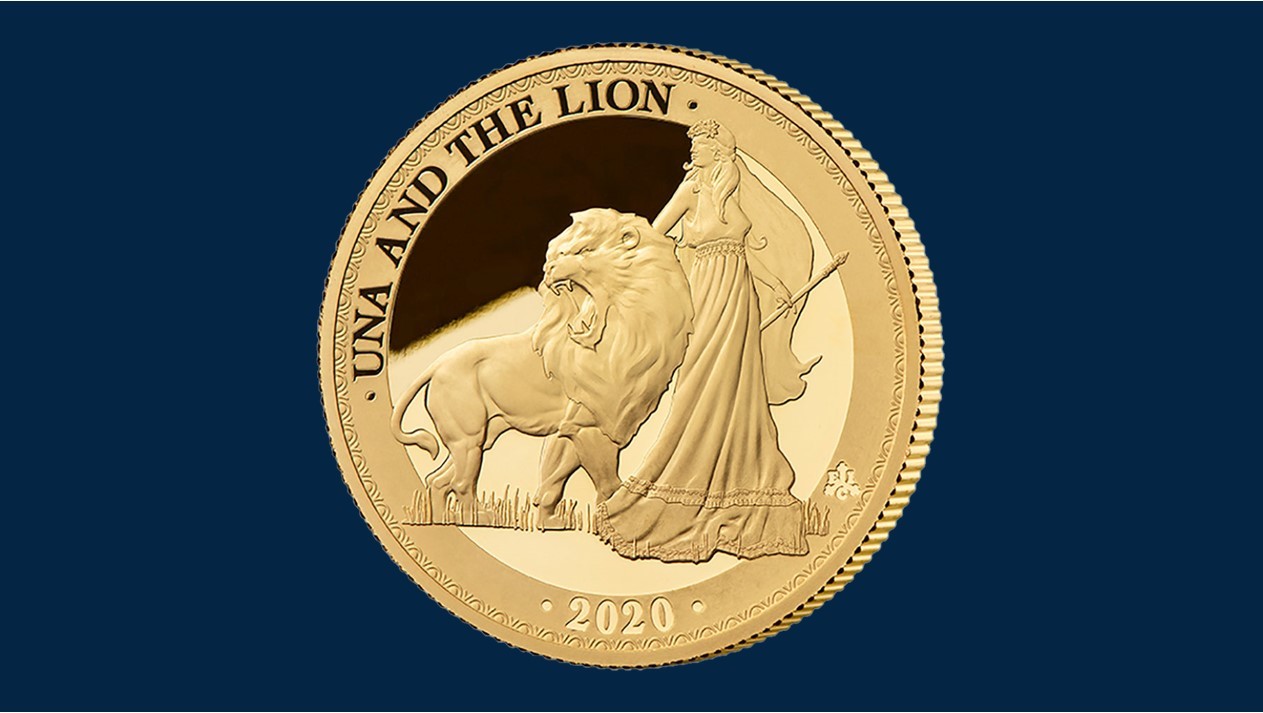 The unique reverse design of the East India Company’s 2020 St Helena Una and the Lion Quarter Ounce Gold Proof.