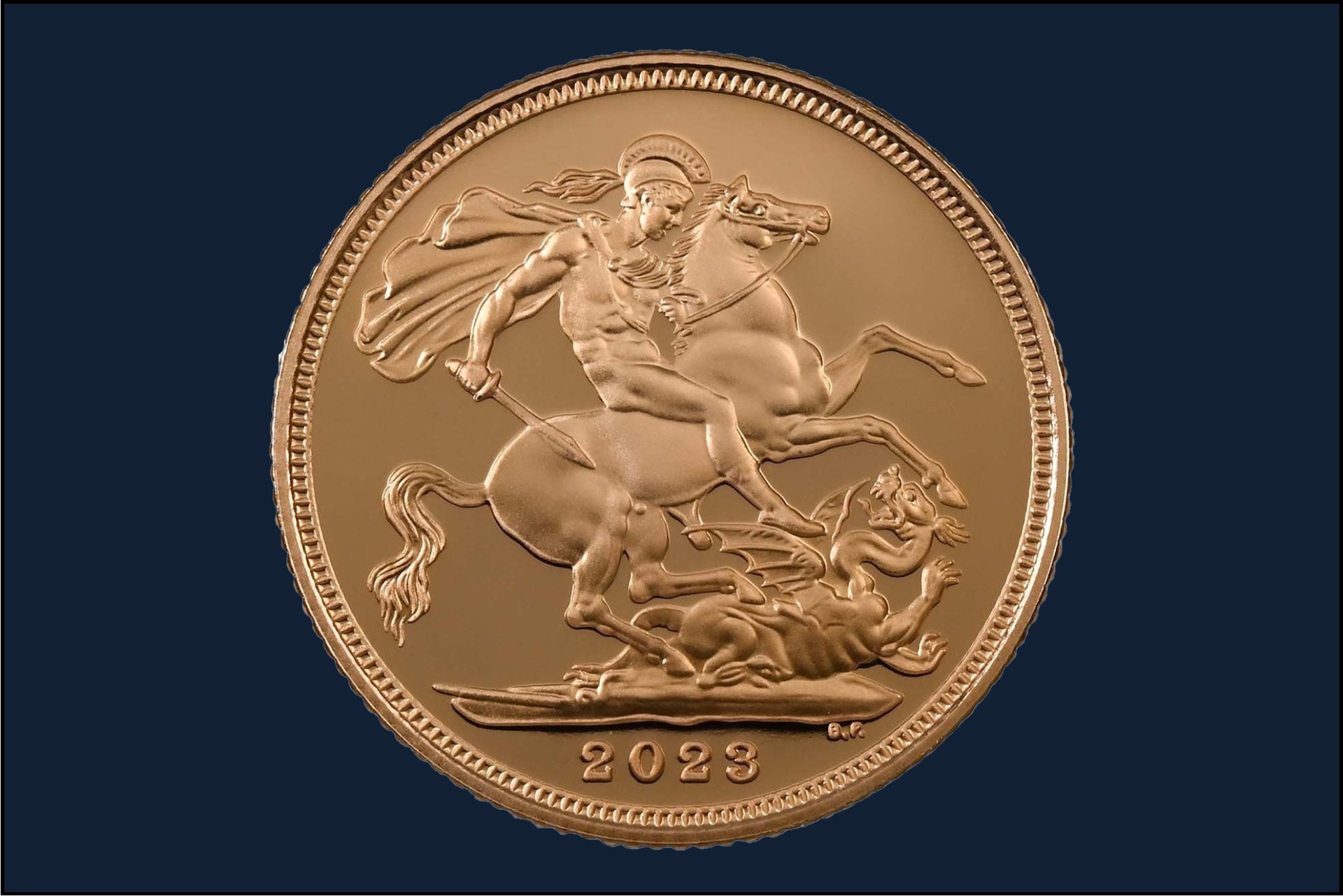 Here's what we think 2023 King Charles III proof Sovereigns will look like if the traditional St George reverse is used.