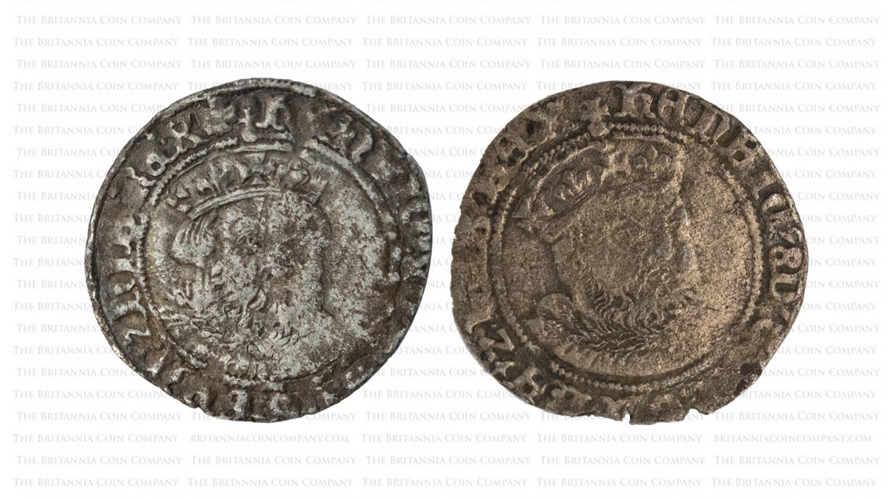 Bristol groats of Henry VIII (dated 1544-1547) and Edward VI (1547-1551).