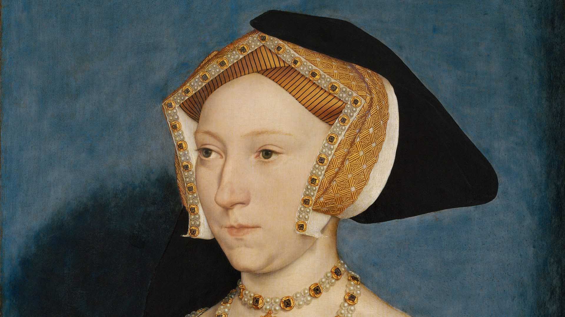 Portrait of Jane Seymour by Hans Holbein the Younger. Jane's heritage is celebrated in the first coin in the Tudor Beasts series, the Seymour Panther.