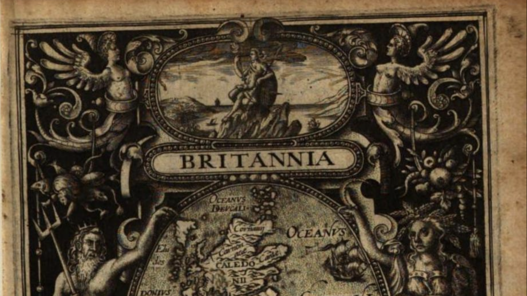 Camden's Britannia from a Latin edition printed in the year 1600, held by the National Central Library of Rome. Available via archive.org.