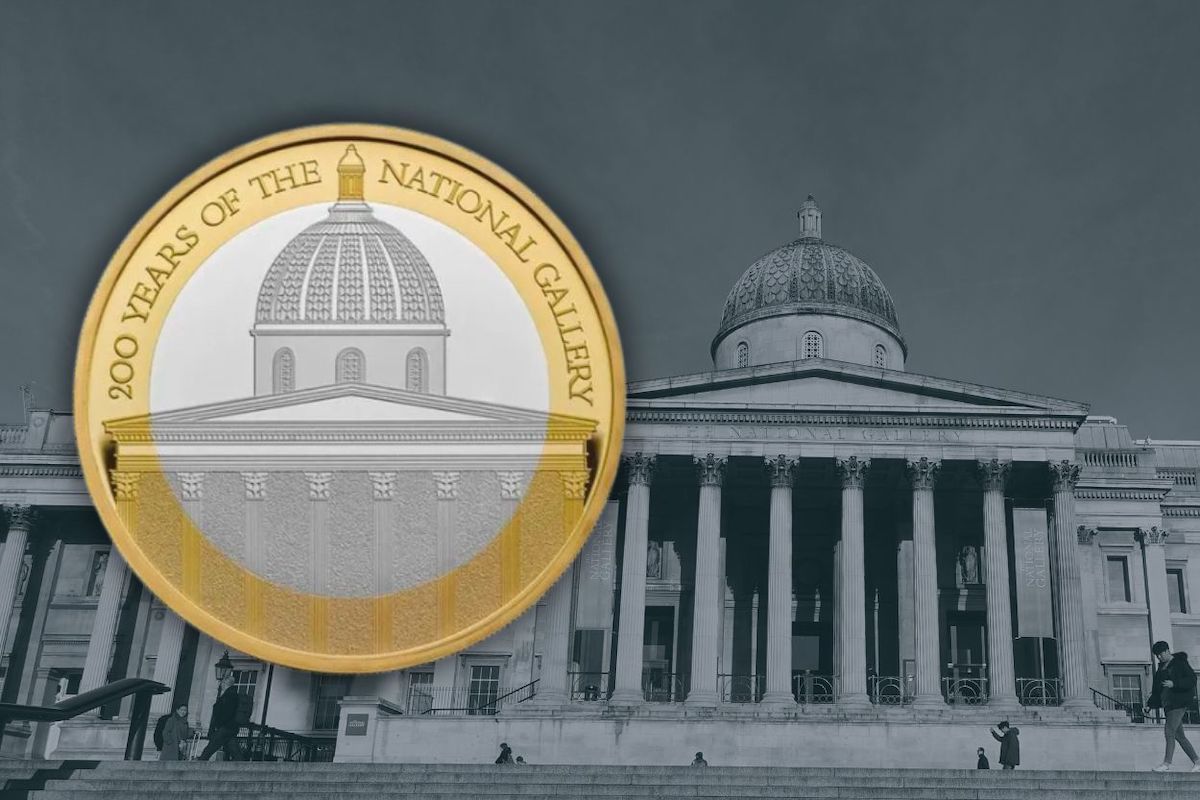 The National Gallery, located in Trafalgar Square, features on 2024 coins from The Royal Mint, issued to celebrate the art museum's 200th anniversary.