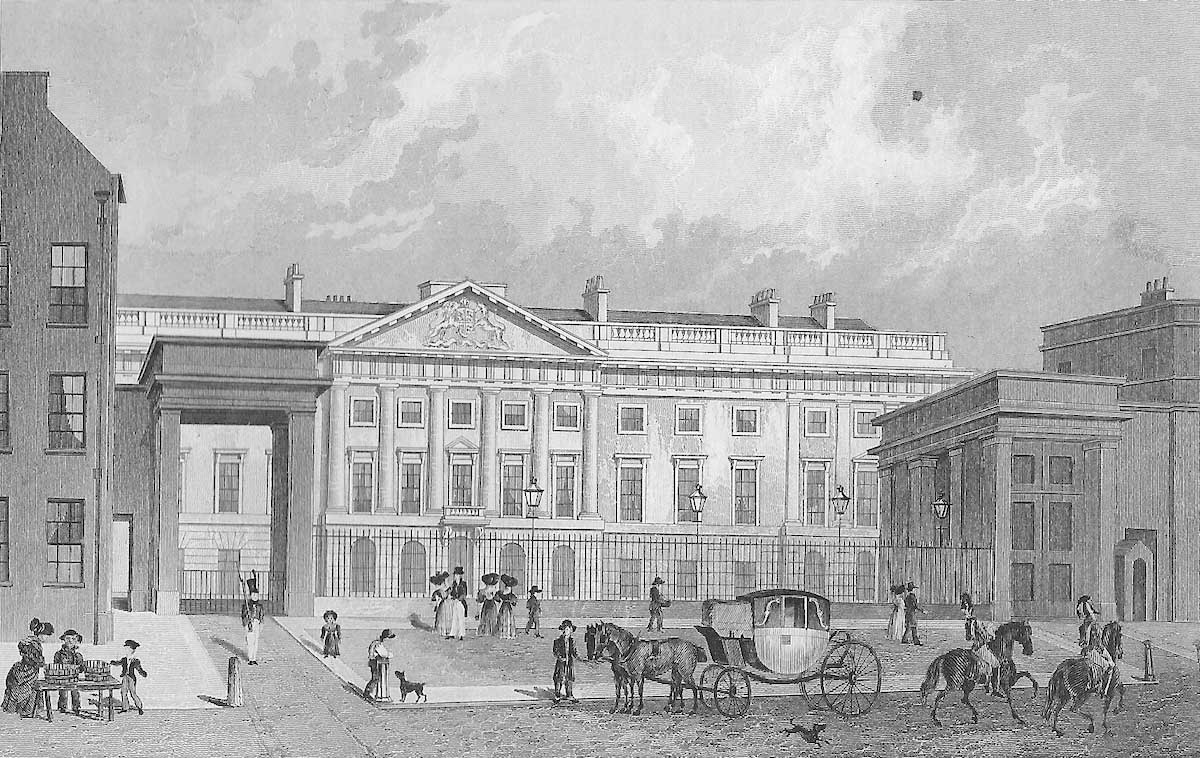 The Royal Mint's premises on Tower Hill in the early nineteenth century.