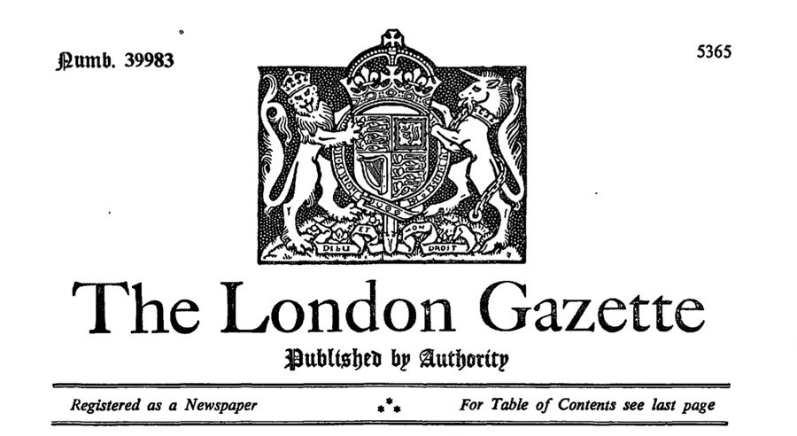 The details of upcoming Royal Mint releases are announced in The London Gazette.