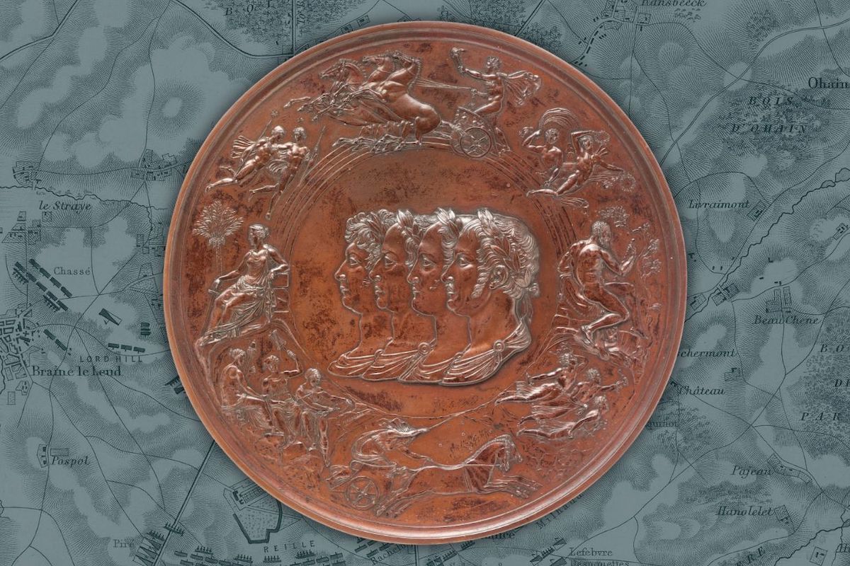Bronze electrotype showing the obverse of Pistrucci's Waterloo medal with the four allied leaders in the centre. Credit: Metropolitan Museum of Art.