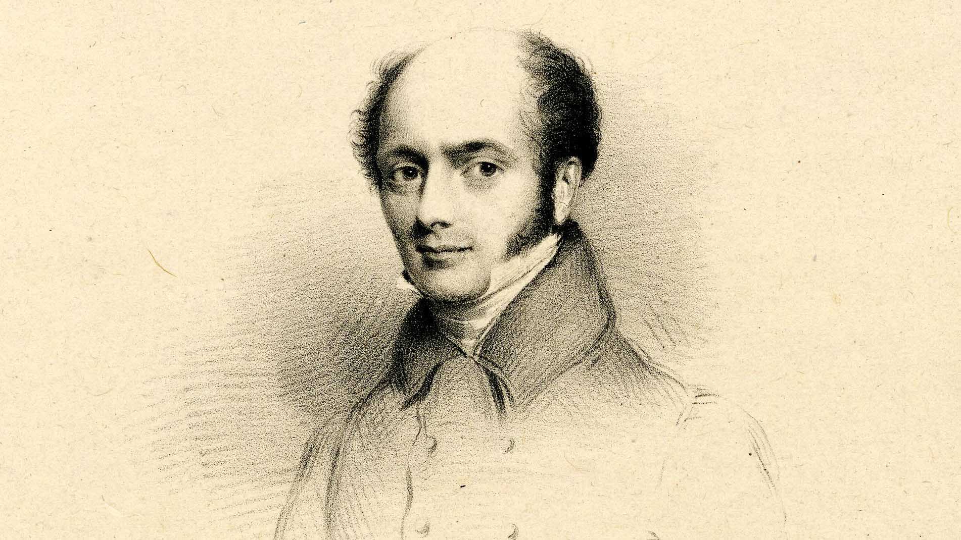 Lithograph portrait of William Wyon in 1835.
