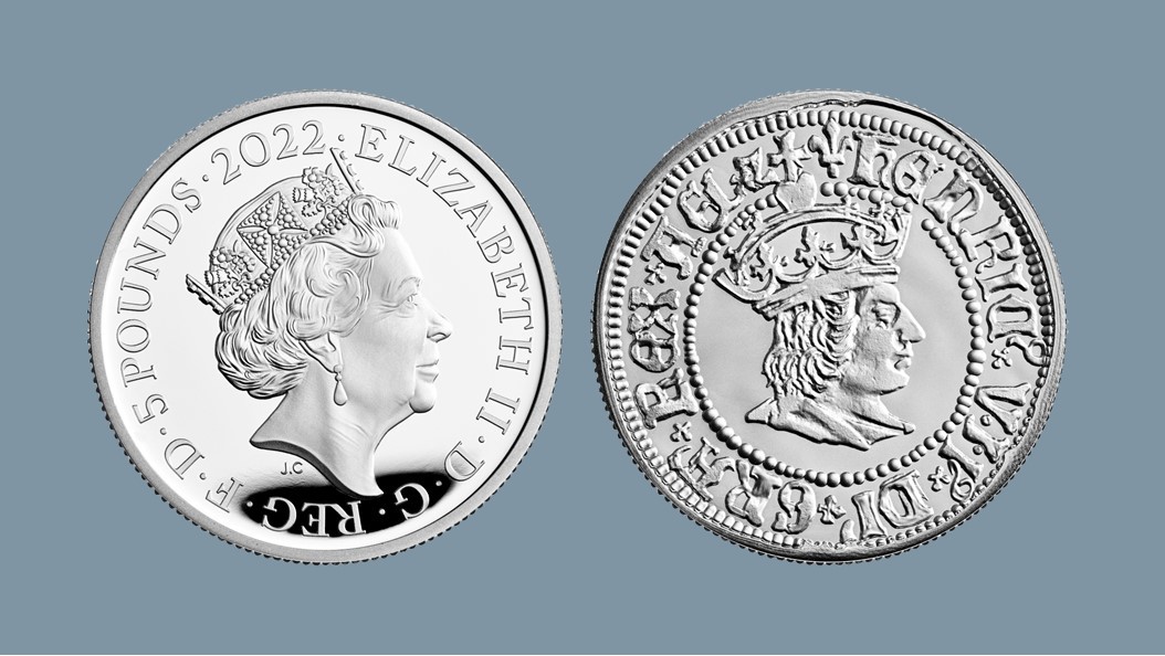 Obverse and reverse of UK22H7S2O 2022 British Monarchs Henry VII 2 Ounce Silver Proof.