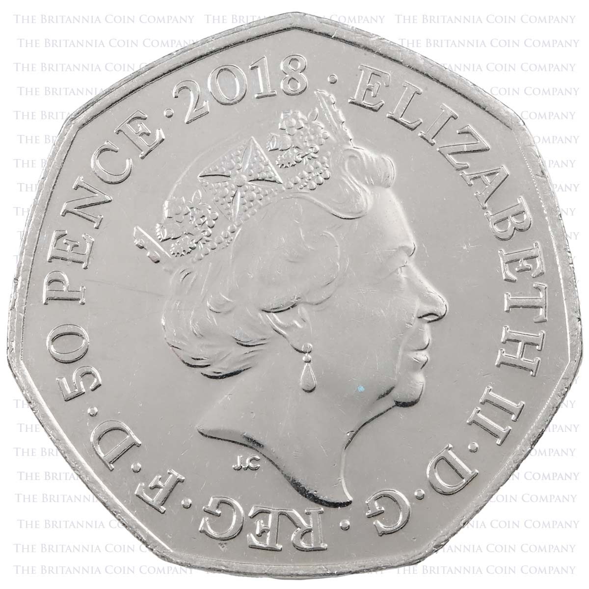 2018 Paddington Bear At Buckingham Palace Circulated Fifty Pence Coin Obverse
