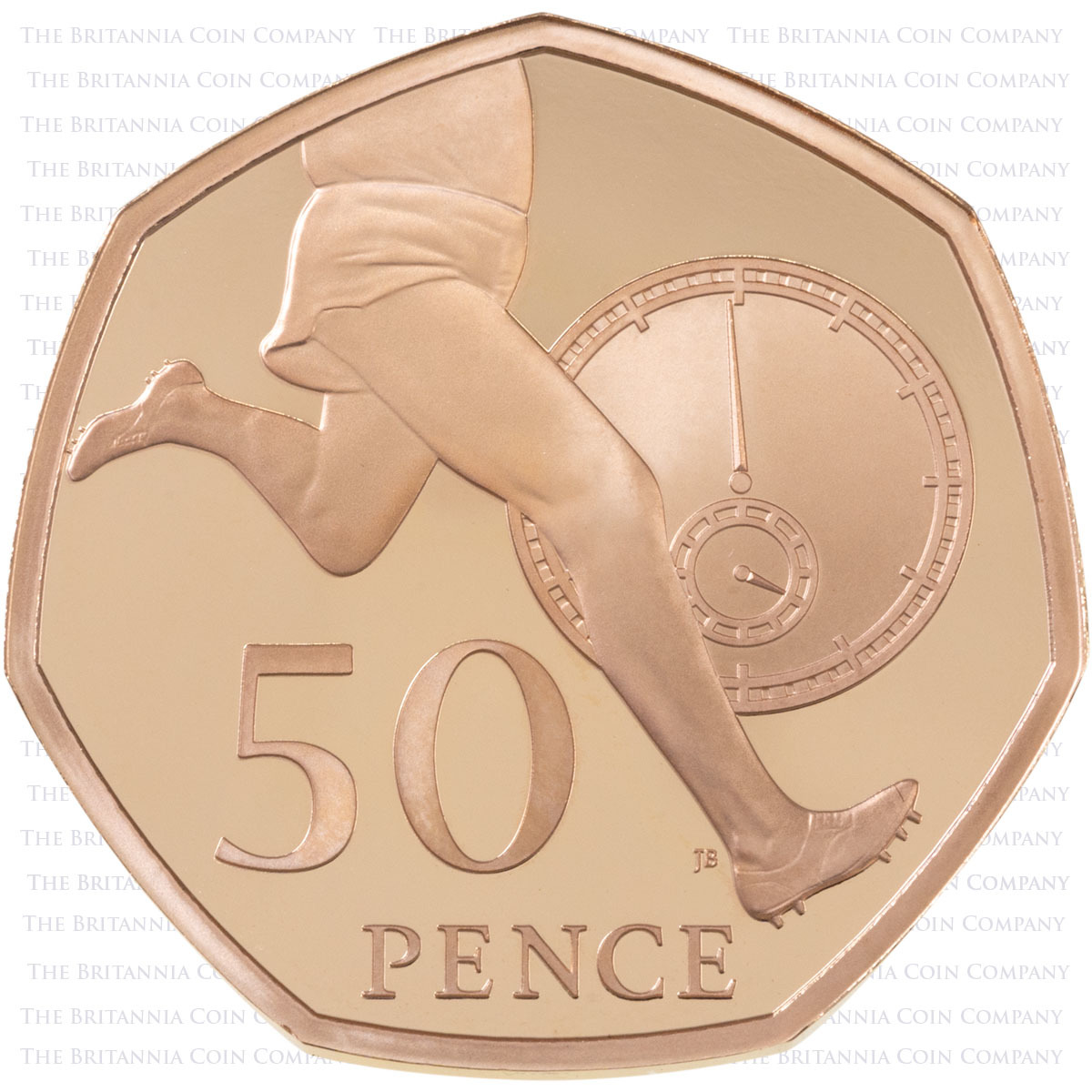 UK195CGP 2019 British Culture Fifty Pence Gold Proof 5 Coin Set Roger Bannister Reverse