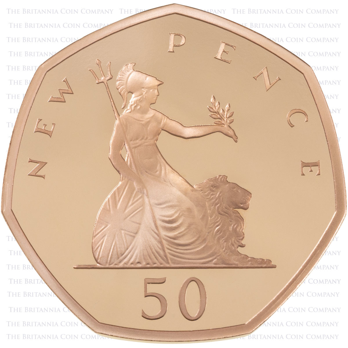 UK195CGP 2019 British Culture Fifty Pence Gold Proof 5 Coin Set Britannia Reverse