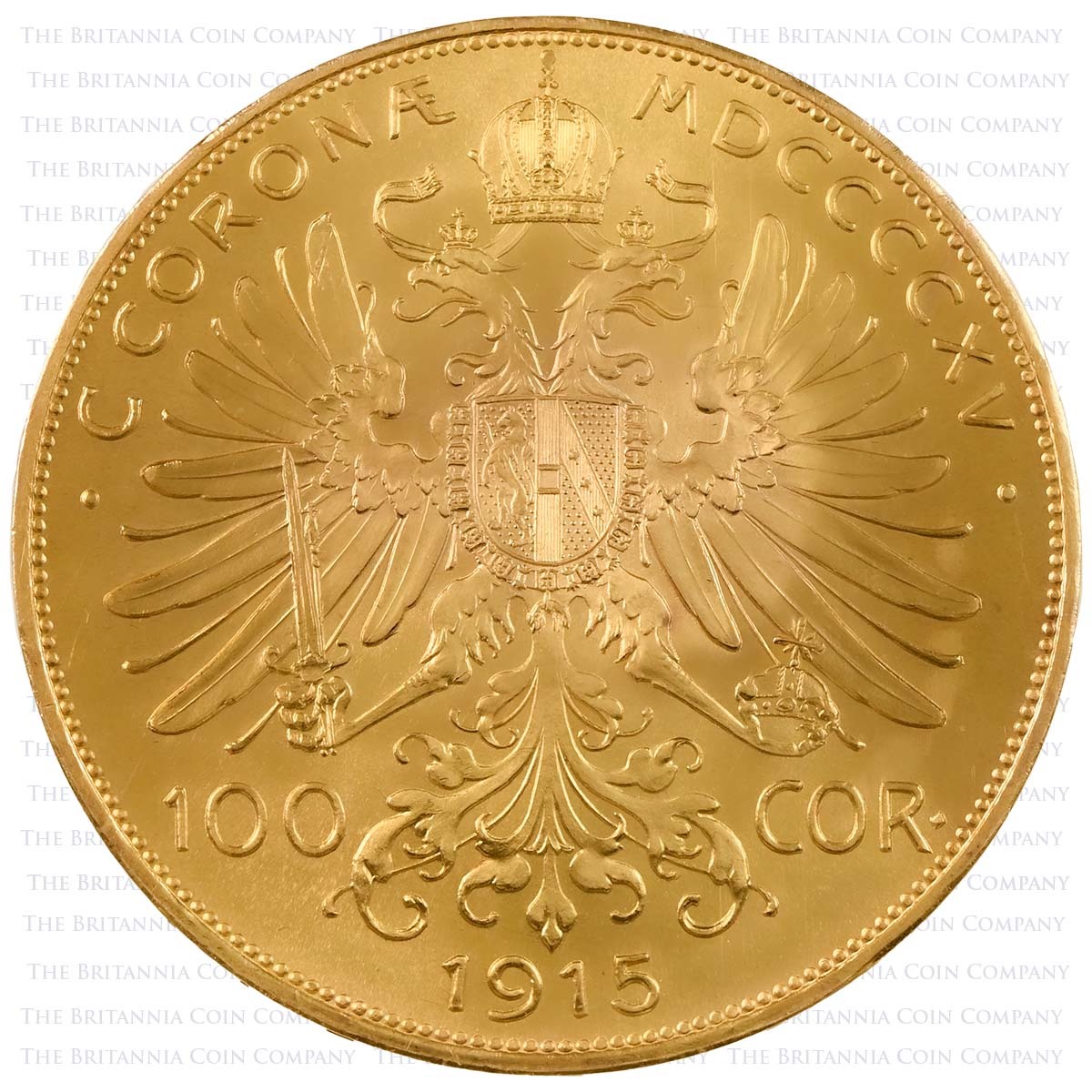 Austria 1915 Gold 100 Corona (Best Value) Reverse