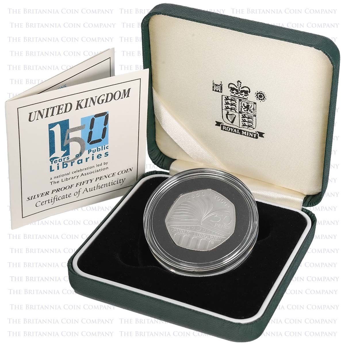 UKPLSP 2000 Public Libraries Act 50p Silver Proof Boxed