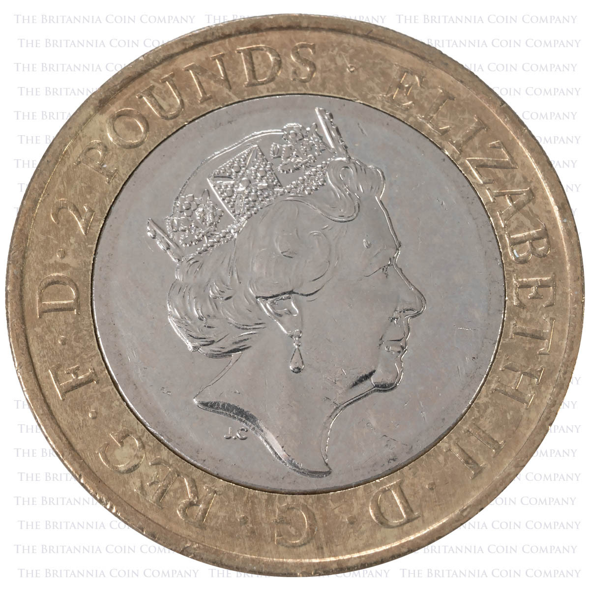 2015 Royal Navy Full Flag Error Two Pound Circulated Coin Obverse