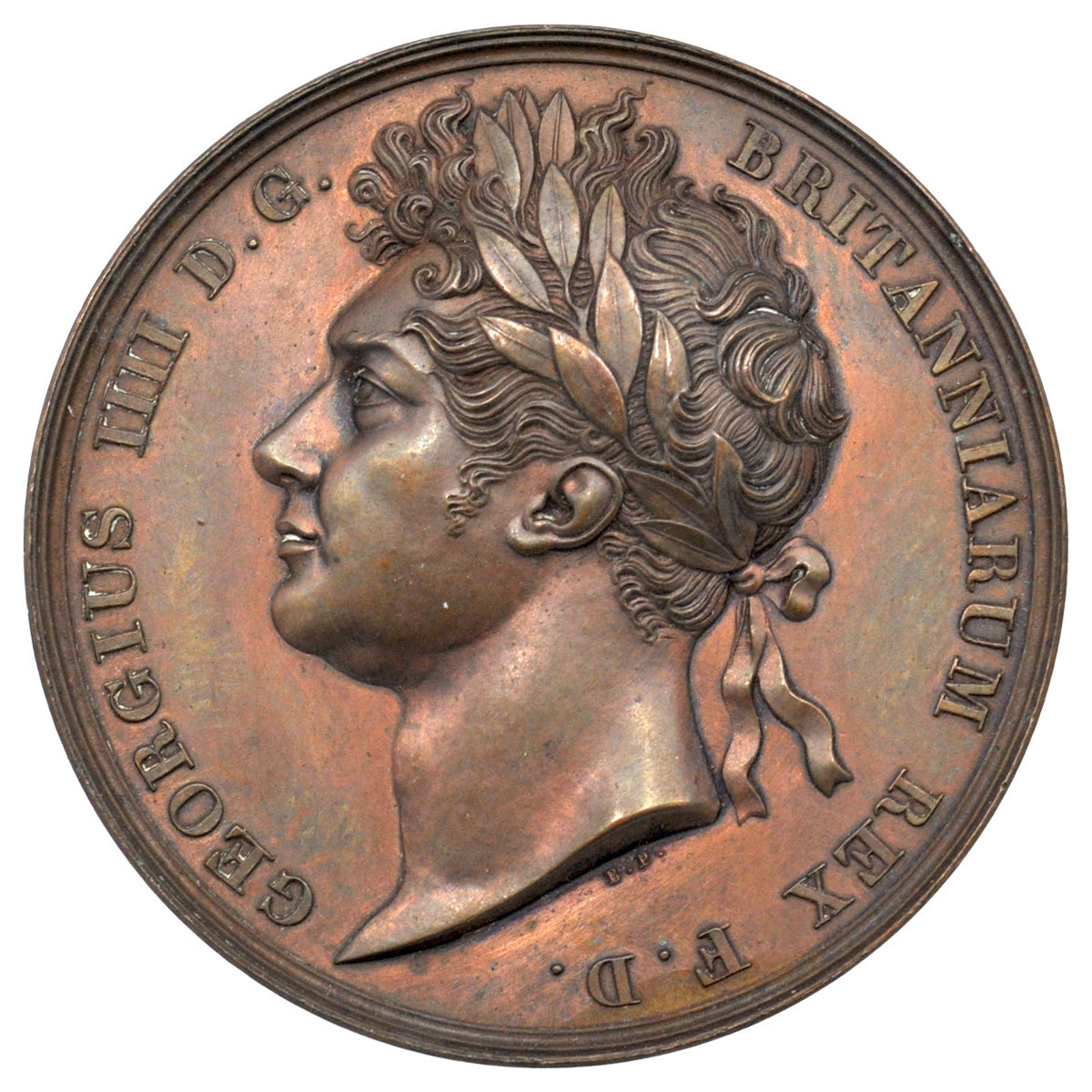 1821 Copper George IV Coronation Medal Obverse.
