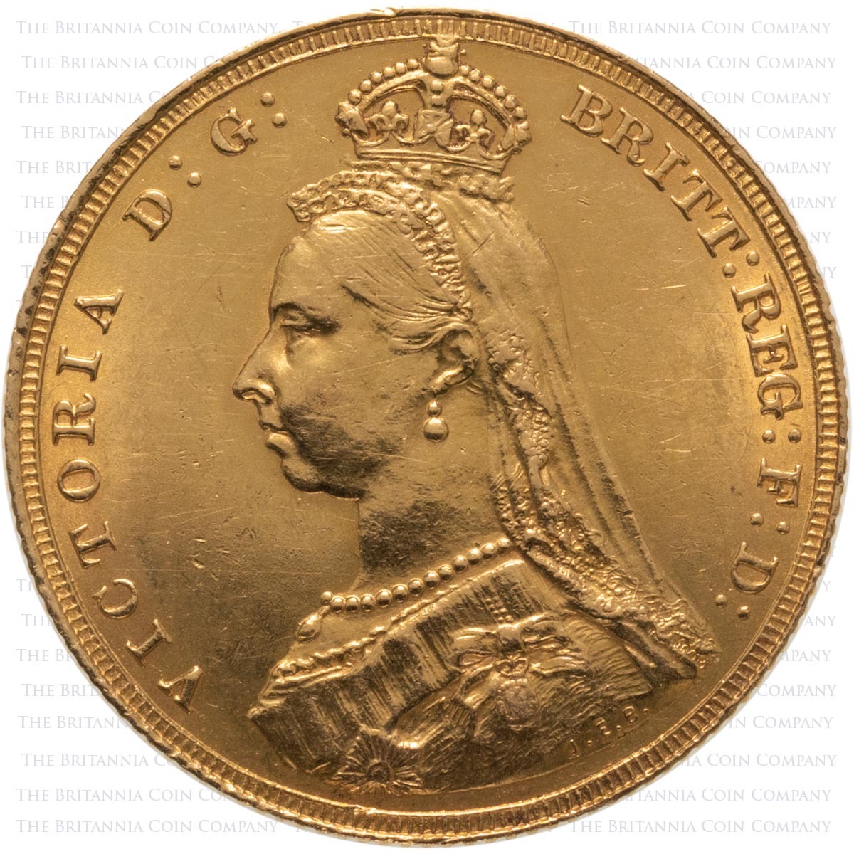 1887 Queen Victoria Gold Full Sovereigns Jubilee Head London Mint (Best Value) Obverse