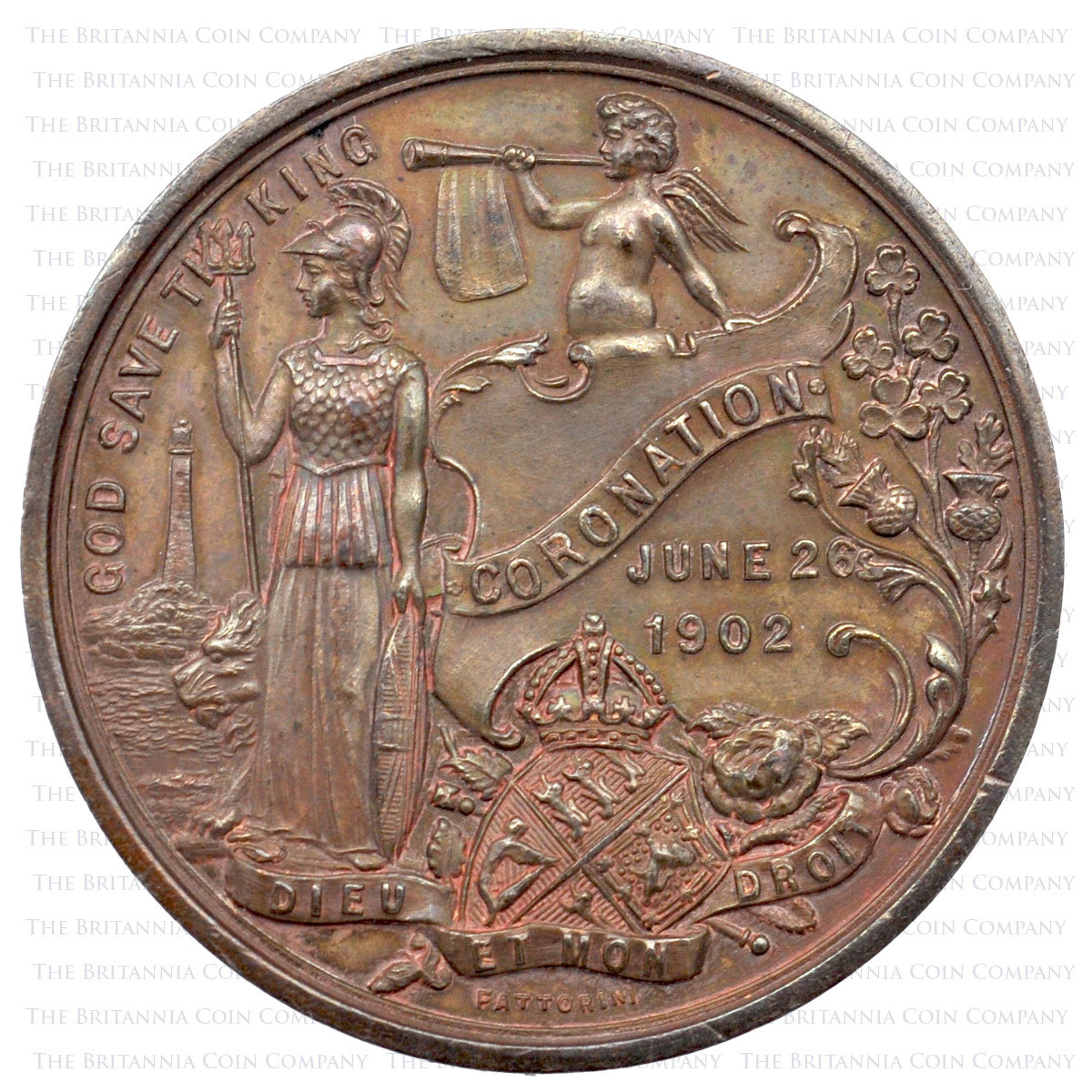 1902 Bronze Coronation Medal Fattorini Reverse