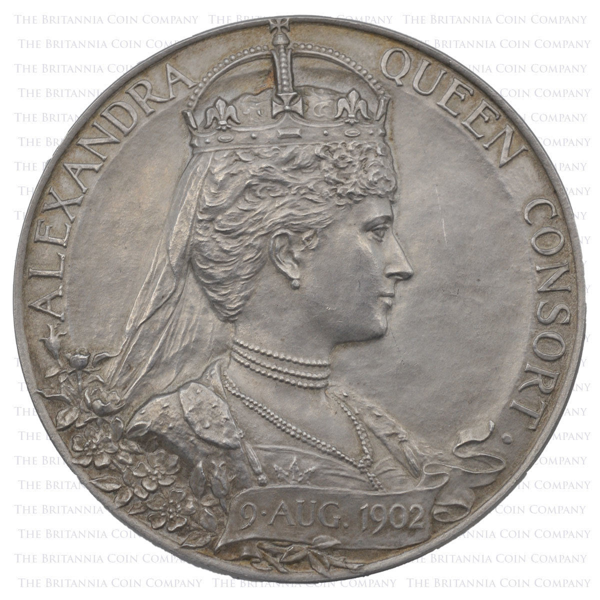 1902 Silver Coronation Medal Queen Alexandra Reverse