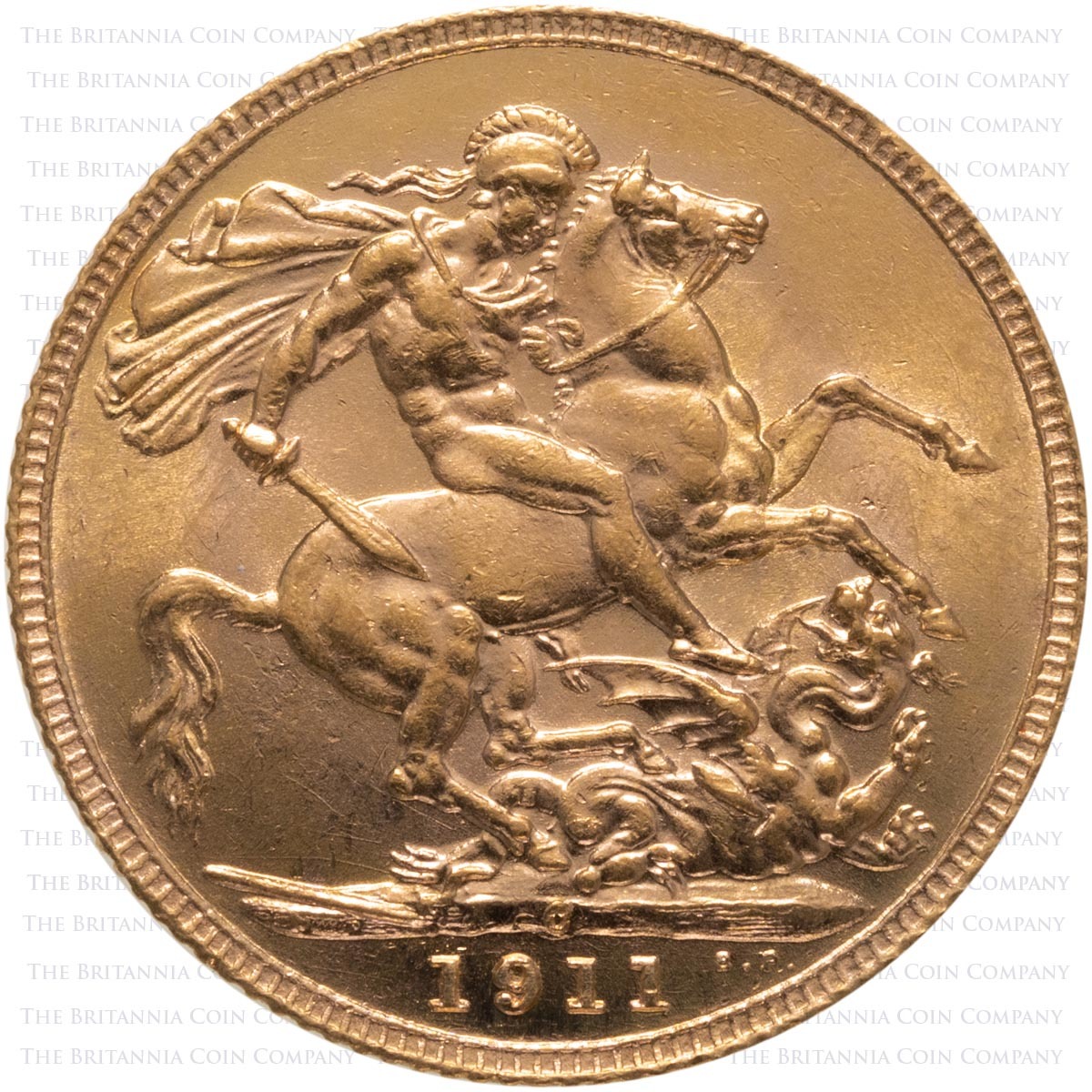 1911 King George V Gold Full Sovereign Ottawa Canada Mint Reverse