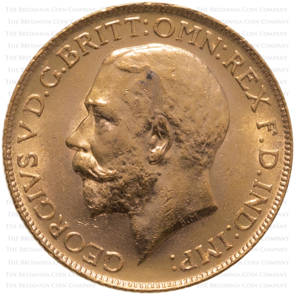 1911 King George V Gold Full Sovereign Ottawa Canada Mint Obverse