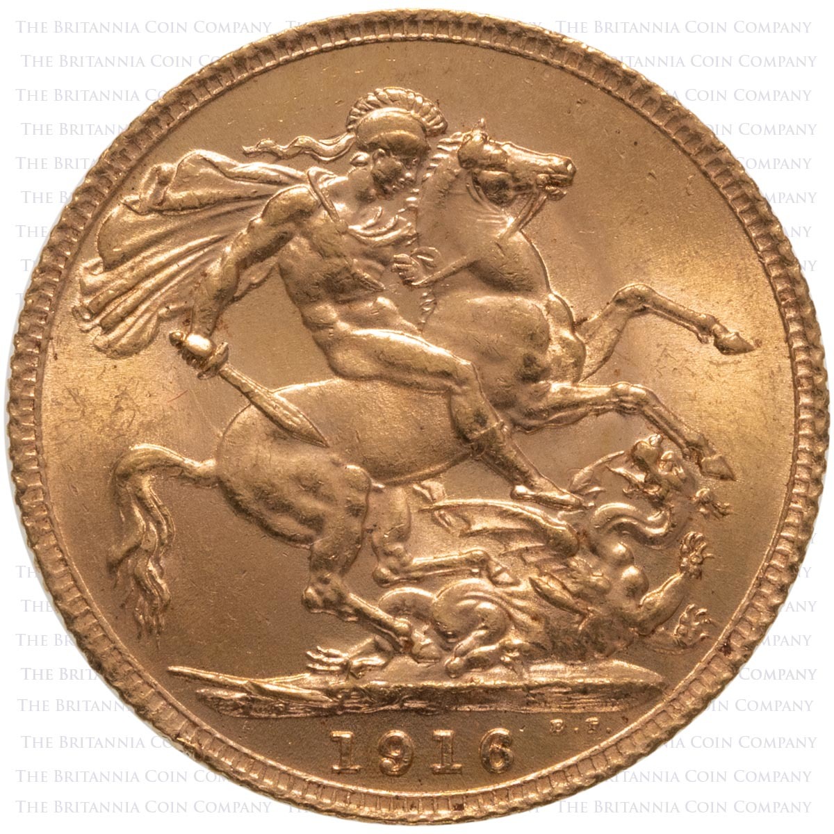 1916 King George V Gold Full Sovereign London Mint (Best Value) Reverse