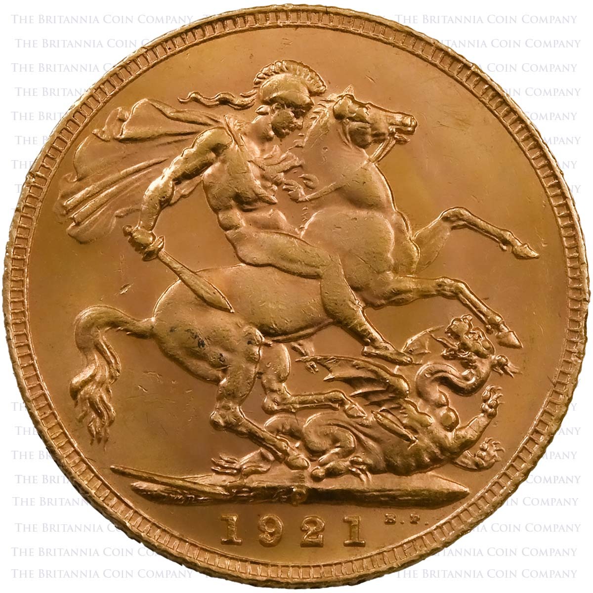 1921 King George V Gold Full Sovereign Perth Mint Australia (Best Value) Reverse