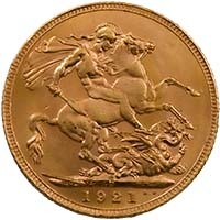 1921 King George V Gold Full Sovereign Perth Mint Australia (Best Value) Thumbnail