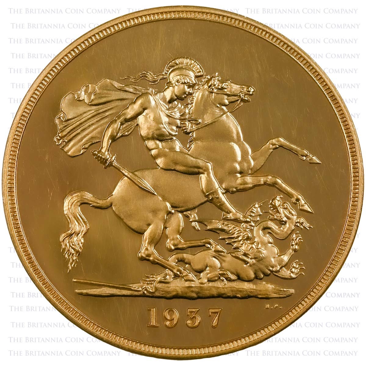 1937 George VI Coronation Gold Proof Sovereign Set Reverse