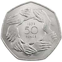 1973 European Economic Community Circulated Fifty Pence Coin Thumbnail