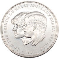 1981 Crown Charles And Diana Royal Wedding Queen Elizabeth II Coin Thumbnail
