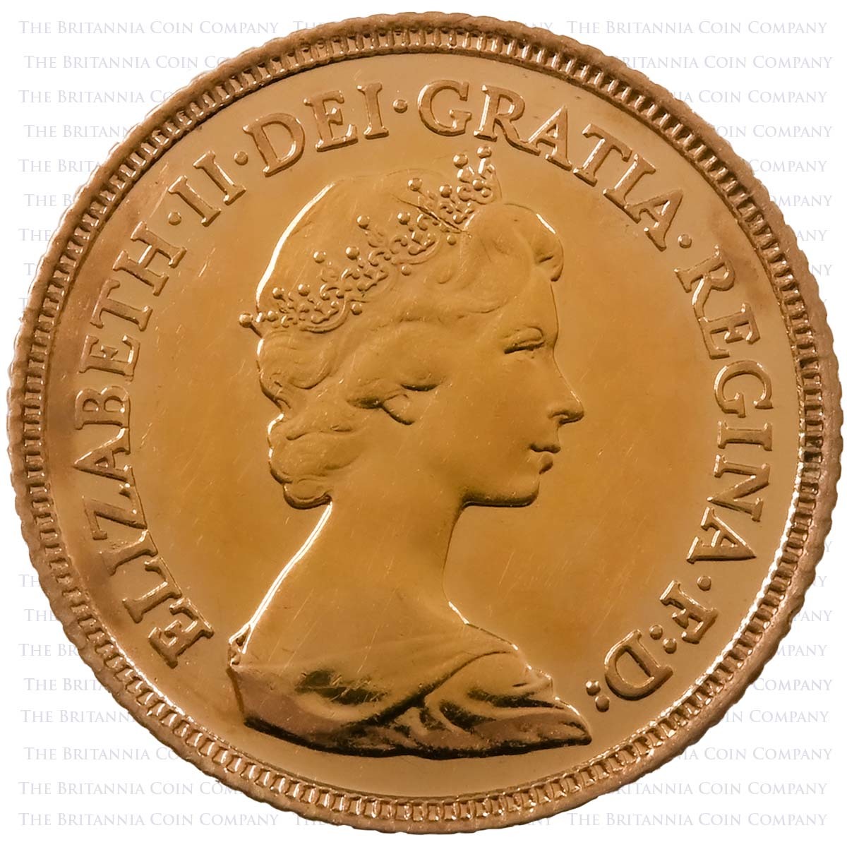 1982 Elizabeth II Gold Half Sovereign Obverse