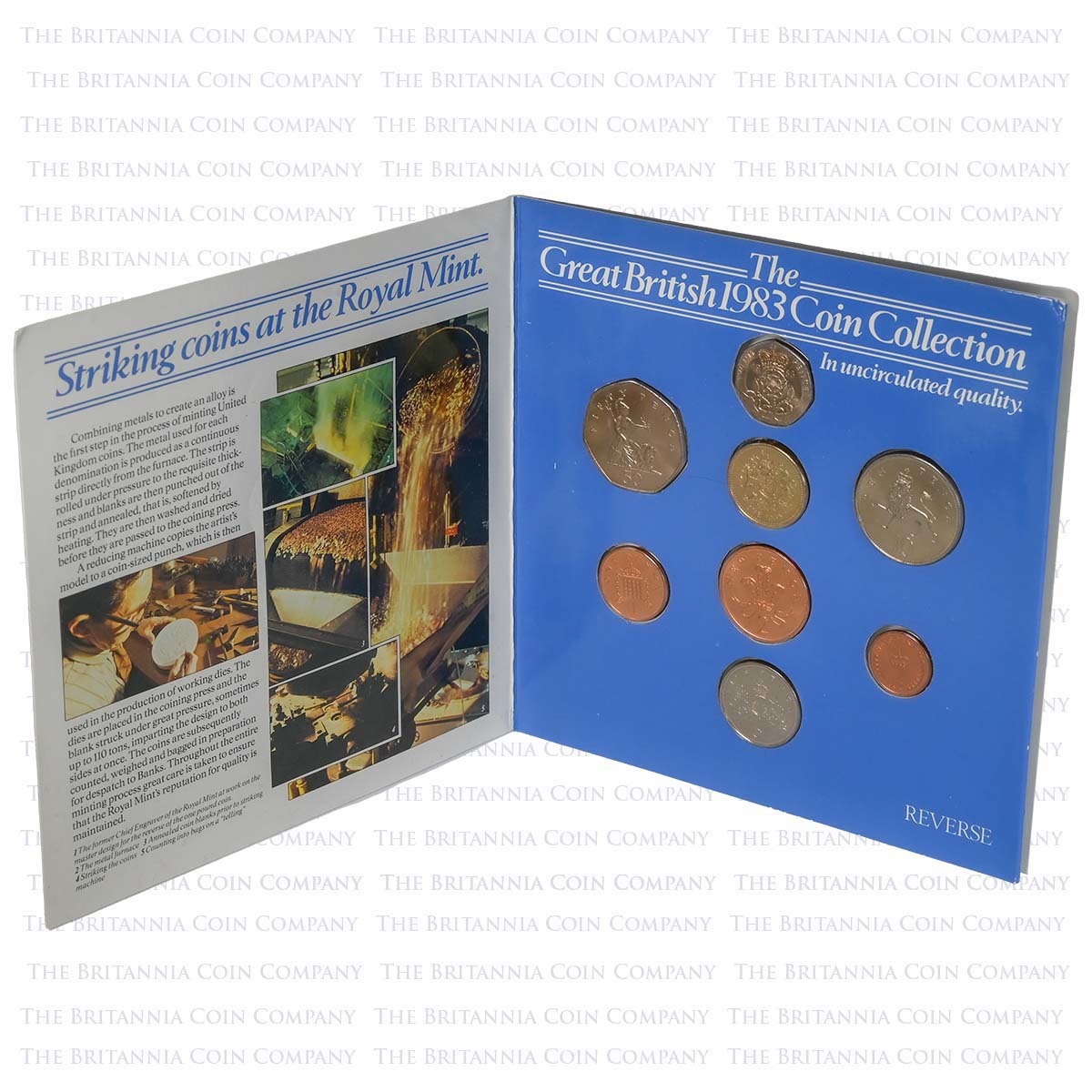1983 UK Martini Great British Coin Collection Set Uncirculated : Rare New Pence 2p Coins