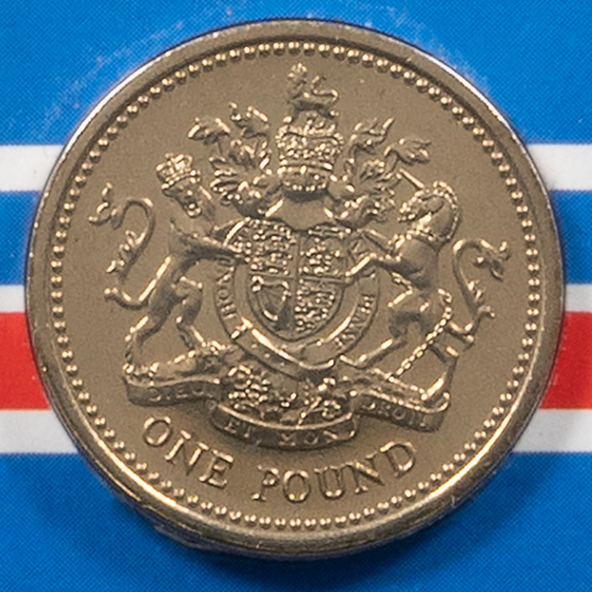 1983 Royal Arms One Pound Brilliant Uncirculated Mint Pack Coin Reverse