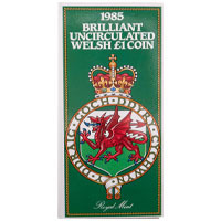 UK85BU 1985 Welsh Leek UK BU £1 Coin thumbnail