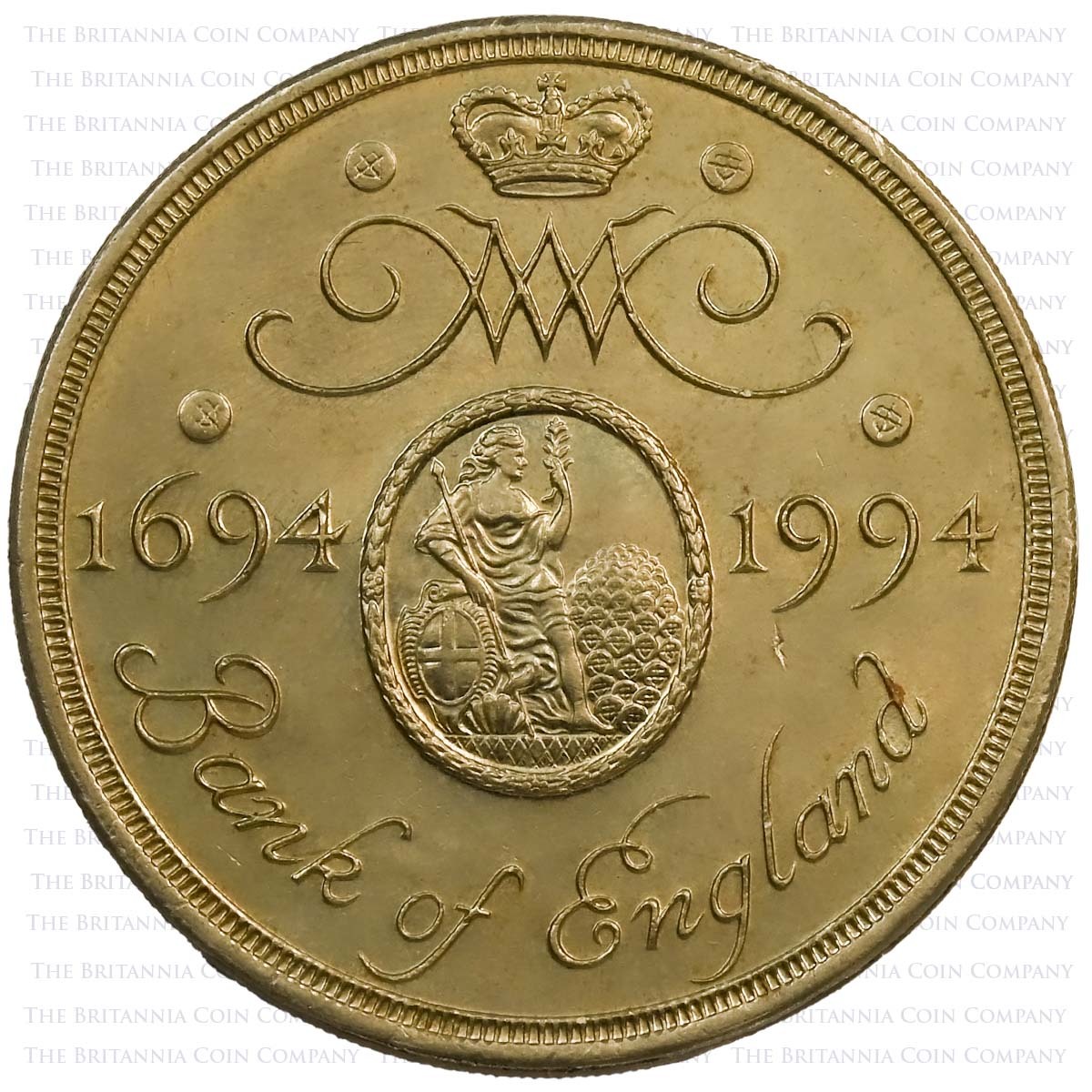 1994 Bank Of England 300th Anniversary Circulated Two Pound Coin Reverse